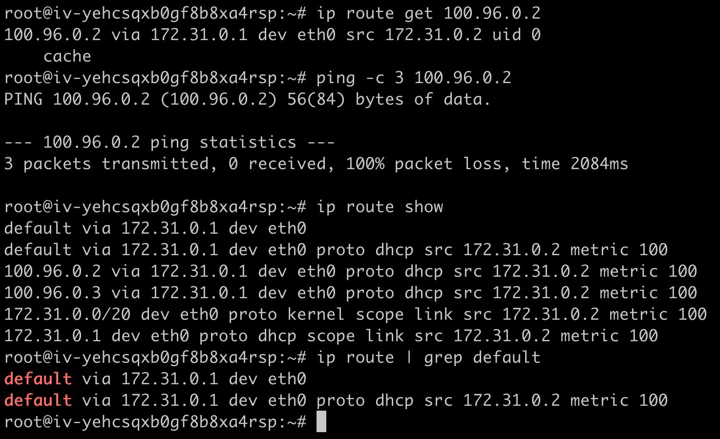 路由表与 ping 结果